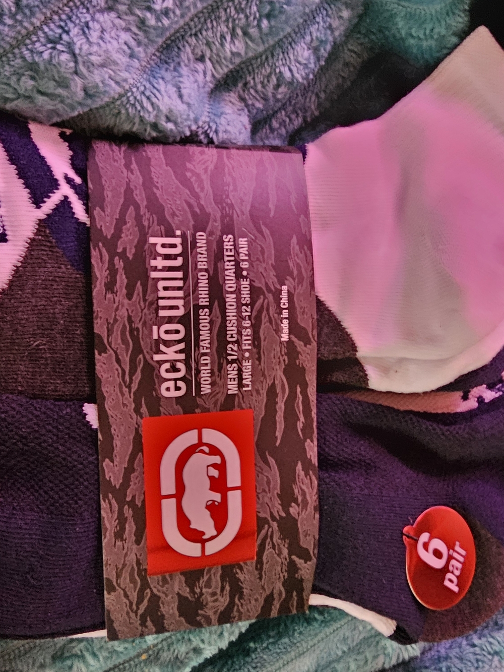 Ecko Unltd Men's 6-Pack Cushion Quarter Socks - NWT Retail $18